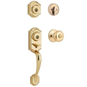 Kwikset Montara Brass Handleset w/ Juno Knob Single Cylinder SmartKey Lock