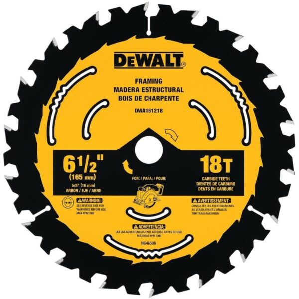 DEWALT 6-1/2 in. 18-Tooth Circular Saw Blade