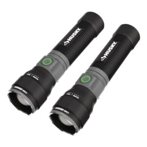 Husky 1200 Lumens Rechargeable LED Tactical Compact Flashlight (2-Pack)