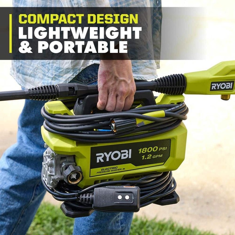 RYOBI 1800 PSI 1.2 GPM Cold Water Corded Electric Pressure Washer - Image 7