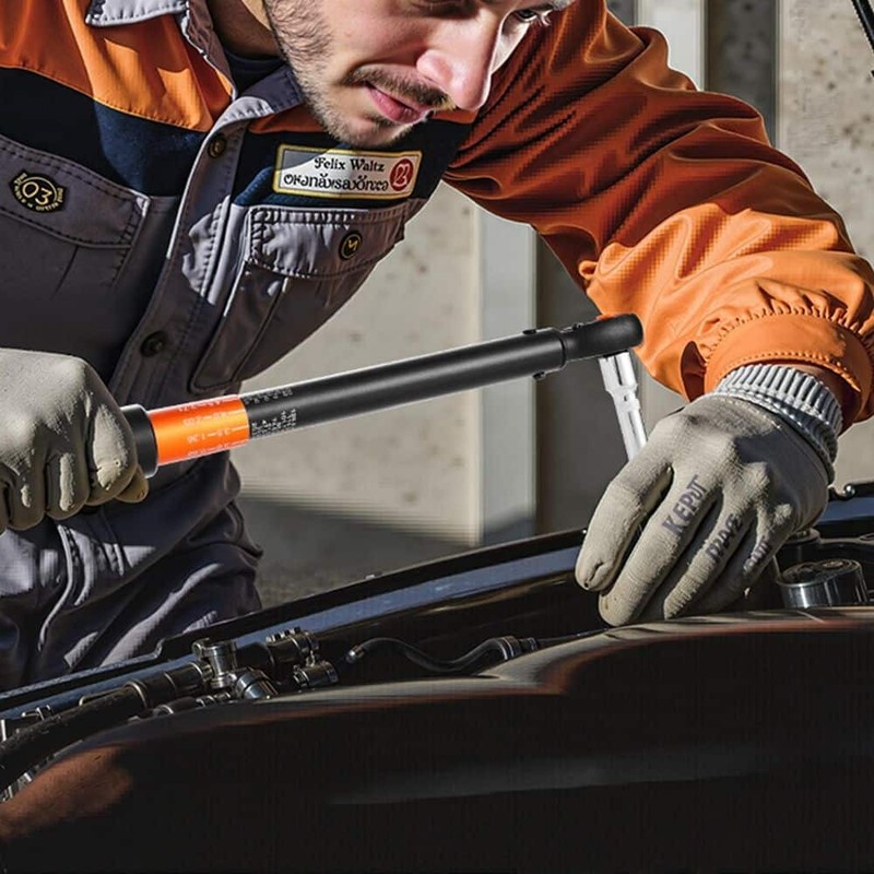 SKYSHALO 3/8 in. Click Torque Wrench, 10-100 lbf-ft., 3% Precision, Steel Top - Image 8