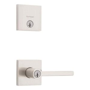 Kwikset Halifax Entry Door Handle&Deadbolt Combo Satin Nickel SmartKey Security