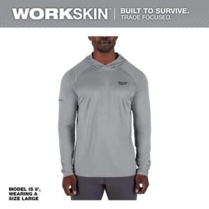 Milwaukee Men's WORKSKIN Gray Large Hooded Sun Shirt