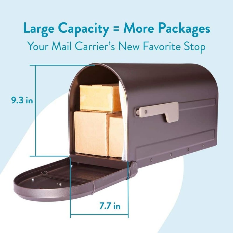Architectural Mailboxes Roxbury Large Rubbed Bronze Steel Post Mount Mailbox - Image 2