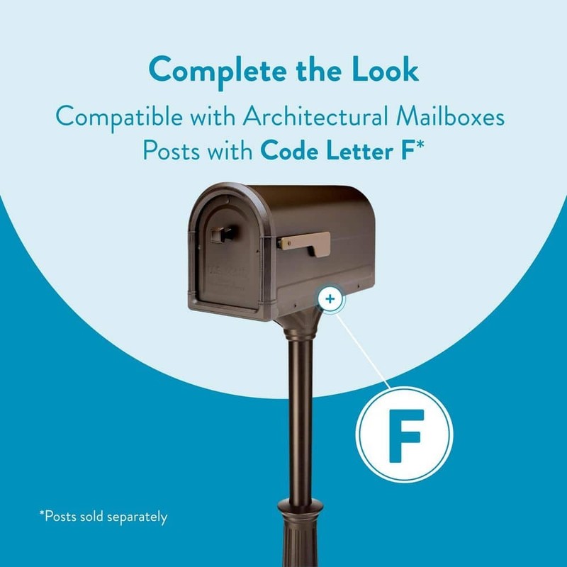 Architectural Mailboxes Roxbury Large Rubbed Bronze Steel Post Mount Mailbox - Image 5