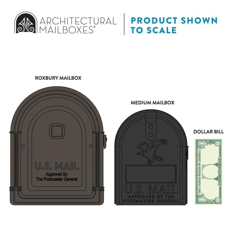 Architectural Mailboxes Roxbury Large Rubbed Bronze Steel Post Mount Mailbox - Image 7