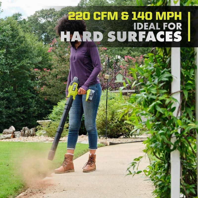 RYOBI ONE+ HP 18V Brushless Cordless Leaf Blower 220 CFM 140 MPH 4.0 Ah Battery - Image 5