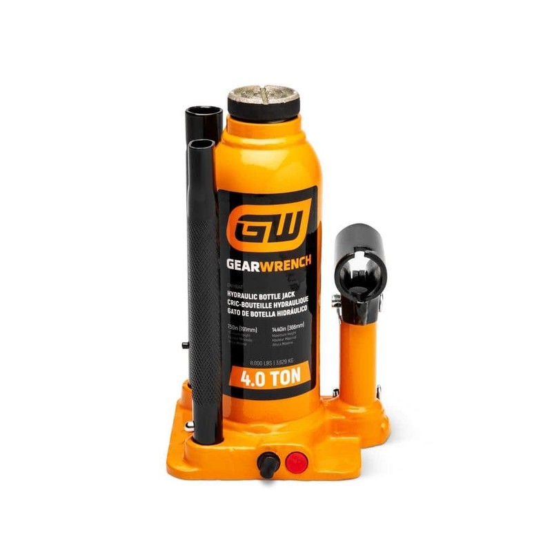 GEARWRENCH 4-Ton Hydraulic Bottle Jack with Handle Storage