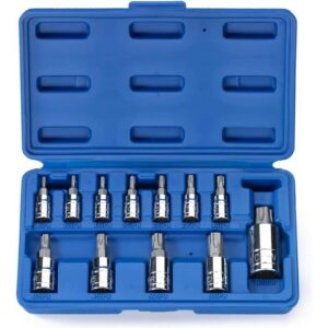 NEIKO Tamperproof Torx Plus Bit Socket Set 12-Piece 5-Point Star ABS Case