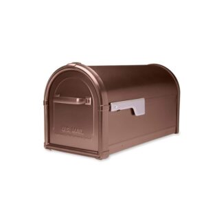 Architectural Mailboxes Hillsborough Copper Large Steel Post Mount Mailbox