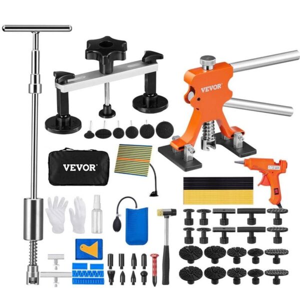 VEVOR 69 PCS Dent Repair Kit Paintless Removal Puller Golden Lifter Slide Hammer