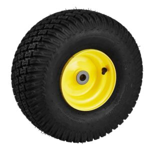 SKYSHALO Lawn Mower Tires 15x6-6 Tubeless Tractor Tires 2-Pack 3 in. Offset Hub