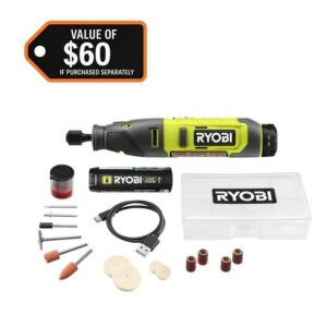 RYOBI USB Lithium Rotary Tool Kit with 2.0 Ah USB Lithium Battery&Charging Cable
