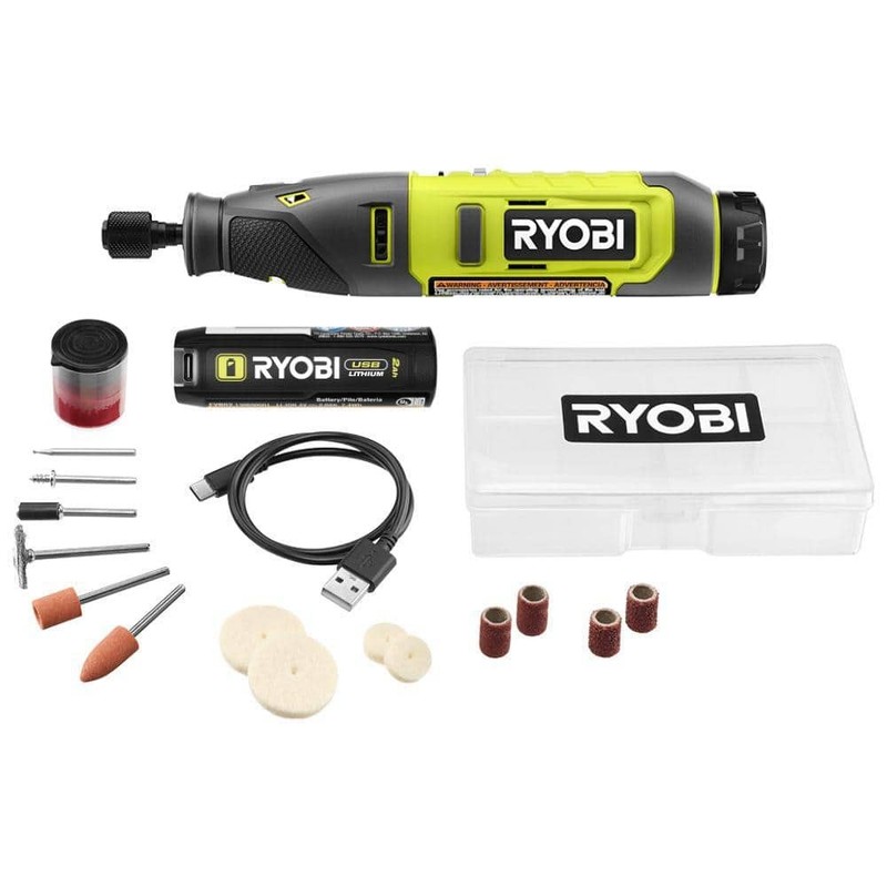 RYOBI USB Lithium Rotary Tool Kit with 2.0 Ah USB Lithium Battery&Charging Cable - Image 14