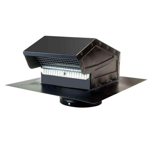 Master Flow 4 in. Goose Neck Vent Roof Cap in Black