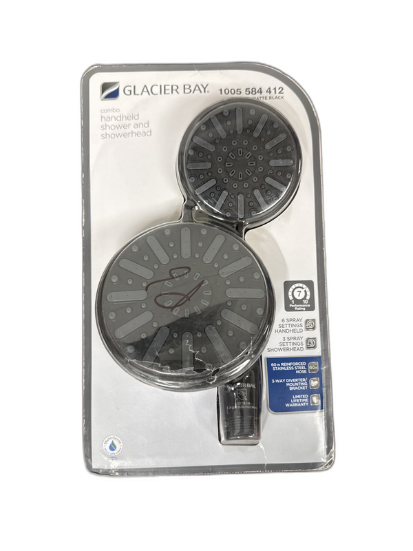 Glacier Bay 6-Spray 5 in. Dual Wall Mount Fixed and Handheld Shower Head 1.8 GPM