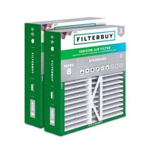 Filterbuy 16x22x5 MERV 8 Dust Defense Pleated HVAC AC Furnace Filters 2-Pack