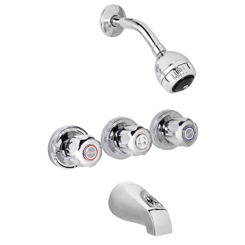 KEENEY Belanger 3-Handle 2-Spray Tub Shower Faucet Polished Chrome