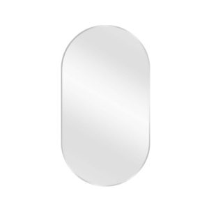 Glacier Bay 18" W x 30" H Oval Aluminum Framed Bathroom Vanity Mirror Silver