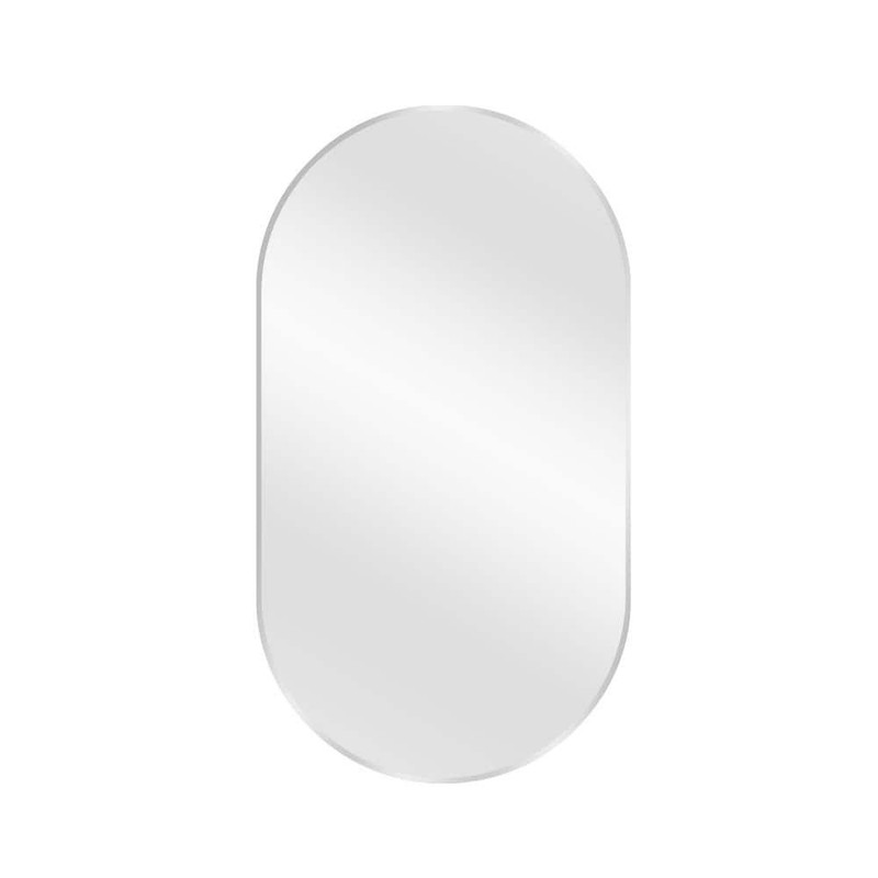Glacier Bay 18" W x 30" H Oval Aluminum Framed Bathroom Vanity Mirror Silver