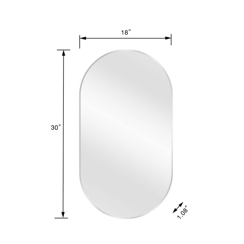 Glacier Bay 18" W x 30" H Oval Aluminum Framed Bathroom Vanity Mirror Silver - Image 2