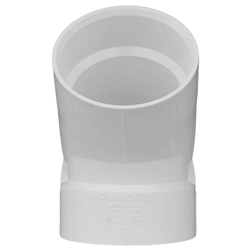 Charlotte Pipe 6 in. PVC DWV 45-Degree Hub x Hub Elbow - Image 2