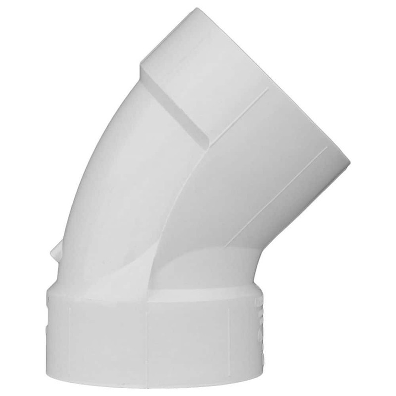 Charlotte Pipe 6 in. PVC DWV 45-Degree Hub x Hub Elbow - Image 3