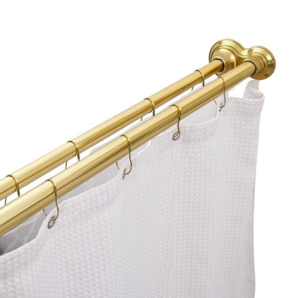Utopia Alley 72 in. Adjustable Double Shower Curtain Tension Rod - Gold Alu