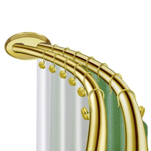 Utopia Alley 72 in. Rustproof Aluminum Double Curved Shower Curtain Rod, Gold
