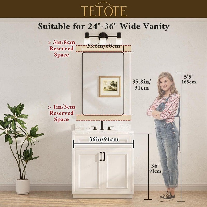 KeonJinn 24x36 Modern Rectangular Brushed Nickel Aluminum Framed Mirror - Image 10