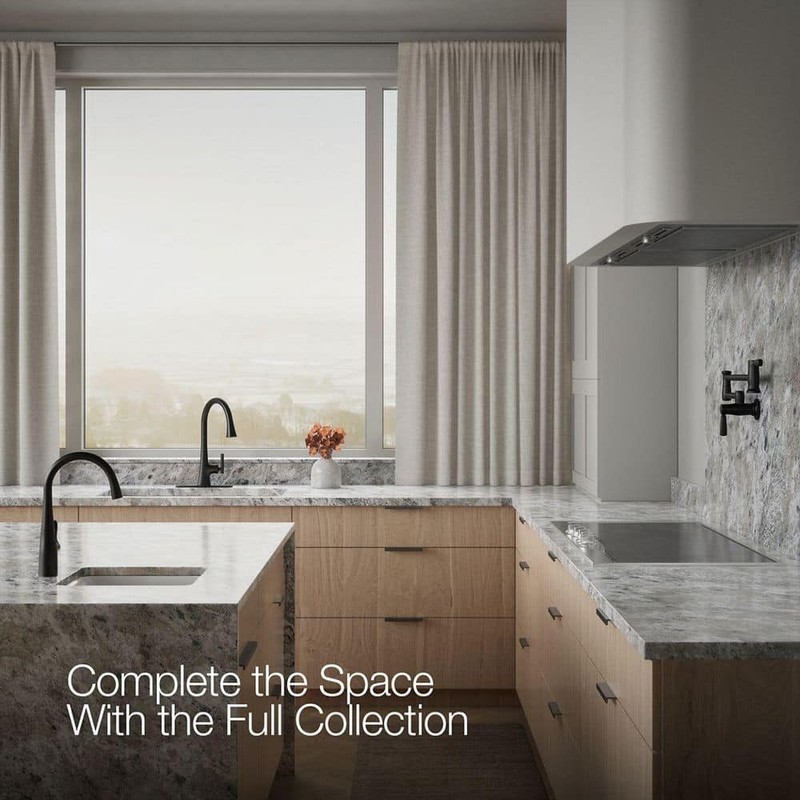 KOHLER Conti Single Handle Pull Down Sprayer Kitchen Faucet in Matte Black - Image 8