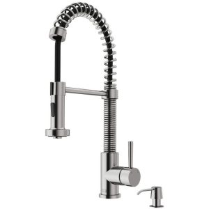 VIGO Edison Pull-Down Sprayer Kitchen Faucet Set Stainless Steel