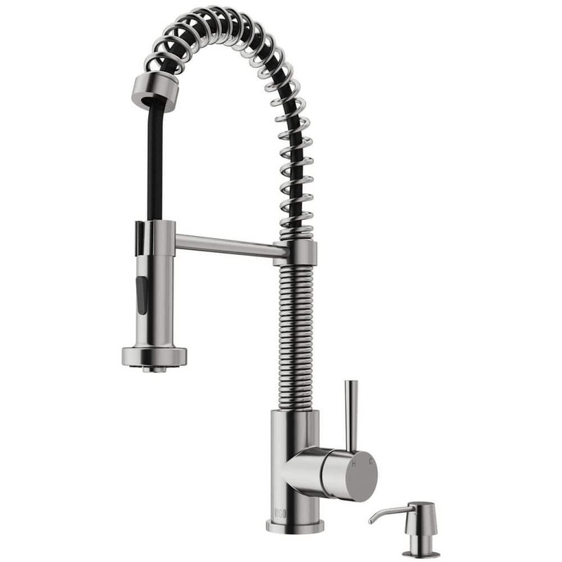 VIGO Edison Pull-Down Sprayer Kitchen Faucet Set Stainless Steel