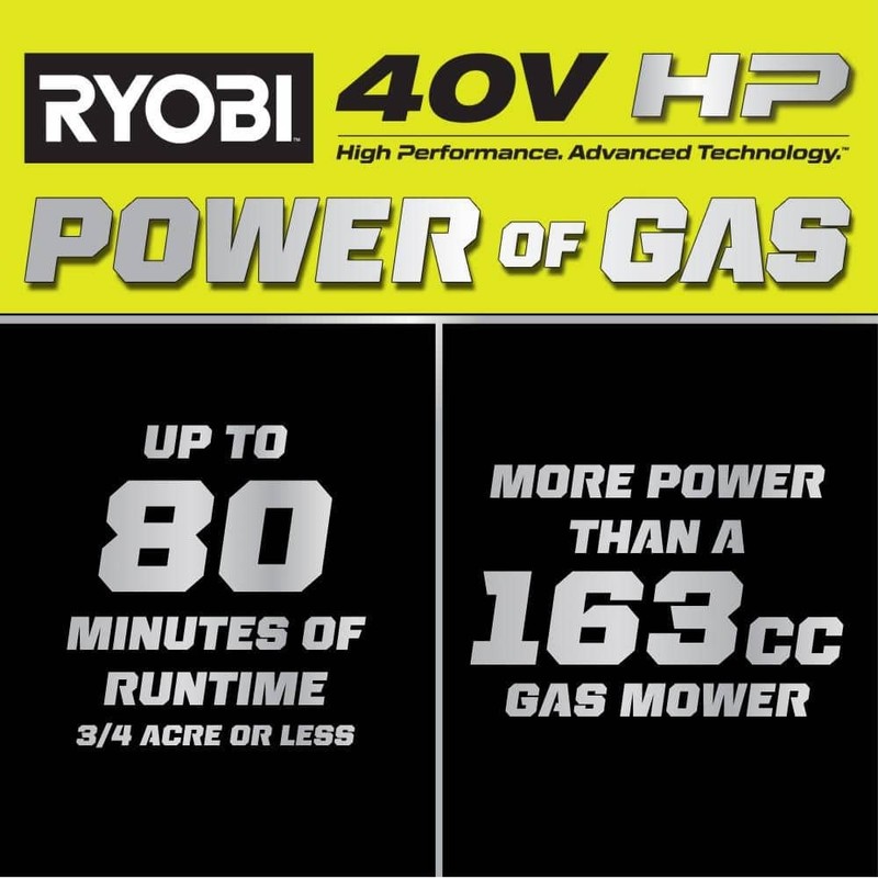 RYOBI 40V HP Brushless 21" Cordless Self-Propelled Lawn Mower Tool Only - Image 2