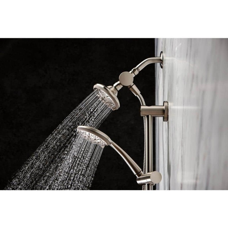 Glacier Bay Wall Bar 6-Spray 1.8 GPM Dual Shower Heads Wall Mount Chrome - Image 2