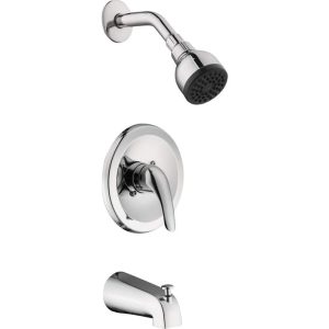 Glacier Bay Aragon Single-Handle 1-Spray Tub and Shower Faucet in Chrome w/Valve