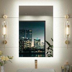 KeonJinn 24x36 Frameless LED Dimmable Anti-Fog Bathroom Vanity Mirror Backlit