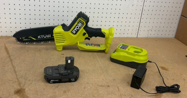 RYOBI ONE+ HP 18V Brushless 8 in. Cordless Mini Chainsaw with 2.0 Ah Battery