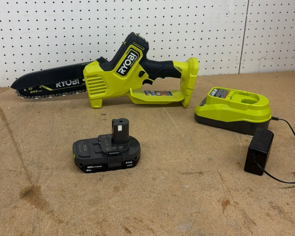RYOBI ONE+ HP 18V Brushless 8 in. Cordless Mini Chainsaw with 2.0 Ah Battery - Image 2