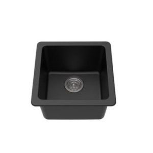 Winpro Black Granite Composite 25 in. Dual Mount Bar Sink