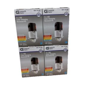 LOT OF 8 Commercial Electric 3 in. LED Color Changing Recessed Kit White New