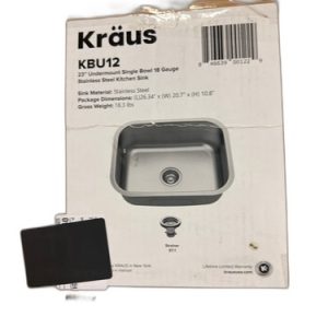 KRAUS Premier Stainless Steel 23" Rectangular Single Bowl Kitchen Sink