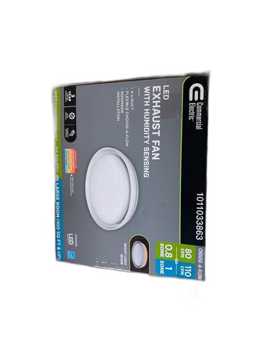Commercial Electric 80/110 CFM Round Bathroom Exhaust Fan LED Night Light Sensor - Image 14