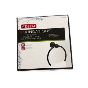 Delta Foundations Wall Mounted Round Towel Ring Bath Hardware Matte Black