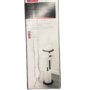 Delta Free Standing Toilet Paper Holder Matte Black with Storage Shelf