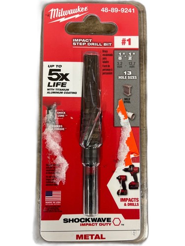 Milwaukee SHOCKWAVE 1/8"-1/2" #1 Impact-Rated Titanium Step Drill Bit 13-Steps - Image 4