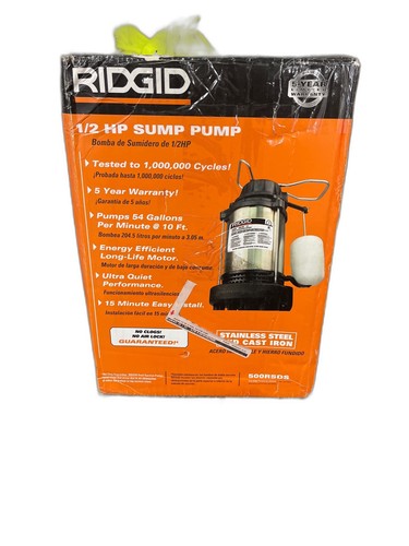 RIDGID 1/2 HP Stainless Steel Dual Suction Submersible Sump Pump - Image 9