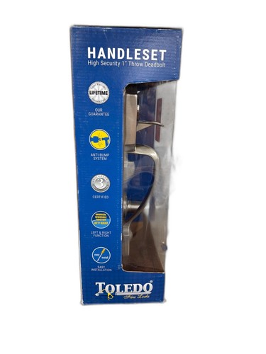 TOLEDO Single Cylinder Satin Nickel Door Handleset - Image 5