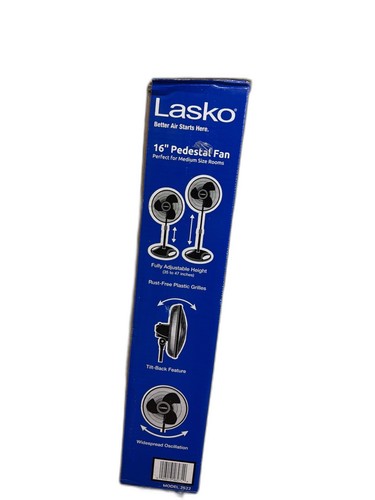Lasko 16" 3-Speed Oscillating Pedestal Fan Black Adjustable Height Tilt Head - Image 13