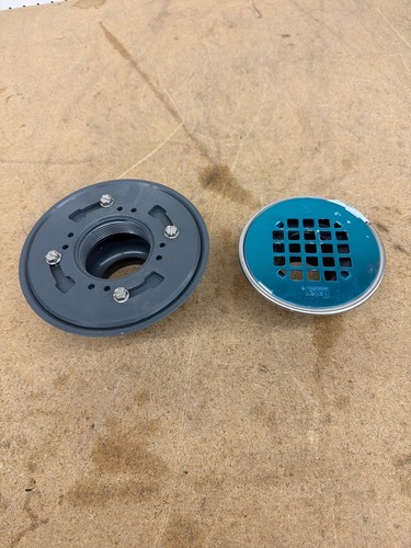 Oatey Round Gray PVC Shower Drain 4-3/16" Round Chrome Cover - Image 4